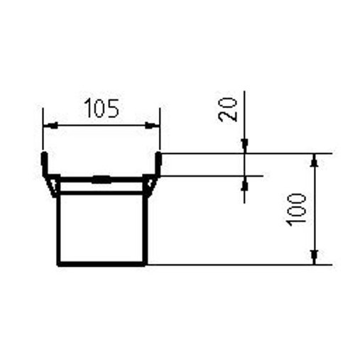 BG-Graspointner Roof and facade gutter Flex FA RB100. L=1m, h=100mm. Galvanized steel