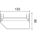 BG-Graspointner Terrassenrinne befliesbar Flexstone RB150 geschlossen. L=1m. H = 80 mm. rostfreier Stahl