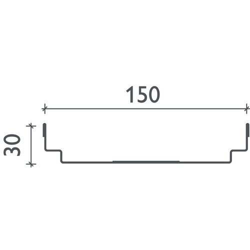 BG-Graspointner Roof and facade gutter Flex FA RB150. L=1m, h=30mm. Galvanized steel