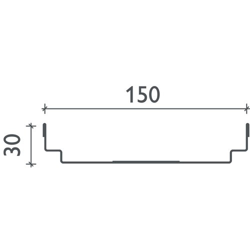 BG-Graspointner Stalen dak- en gevelgoot Flex FA RB150. L=2m. Bxh=150x30mm