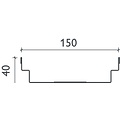 BG-Graspointner Dach- und Fassadenrinne Flex FA RB150. L=1m, H=40mm. Verzinkter Stahl