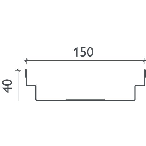 BG-Graspointner Roof and facade gutter Flex FA RB150. L=2m, h=40mm. Galvanized steel