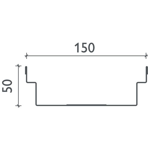 BG-Graspointner Stalen dak- en gevelgoot Flex FA RB150. L=1m. Bxh=150x50mm