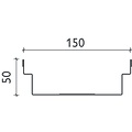 BG-Graspointner Roof and facade gutter Flex FA RB150. L=2m, h=50mm. Galvanized steel