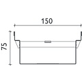 BG-Graspointner Stalen dak- en gevelgoot Flex FA RB150. L=1m. Bxh=150x75mm