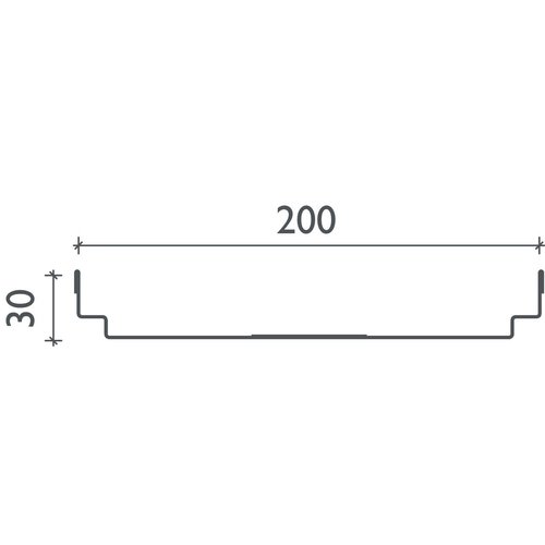 BG-Graspointner Dach- und Fassadenrinne Flex FA RB200. L=1m, H=30mm. Verzinkter Stahl