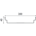 BG-Graspointner Roof and facade gutter Flex FA RB200. L=1m, h=40mm. Galvanized steel