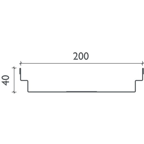 BG-Graspointner Stalen dak- en gevelgoot Flex FA RB200. L=1m. Bxh=200x40mm