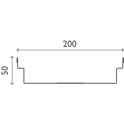 BG-Graspointner Dach- und Fassadenrinne Flex FA RB200. L=1m, H=50mm. Verzinkter Stahl