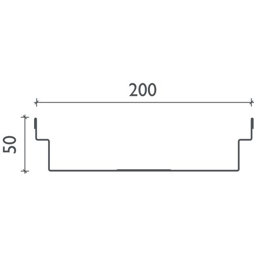 BG-Graspointner Stalen dak- en gevelgoot Flex FA RB200. L=1m. Bxh=200x50mm