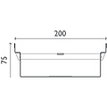 BG-Graspointner Roof and facade gutter Flex FA RB200. L=1m, h=75mm. Galvanized steel