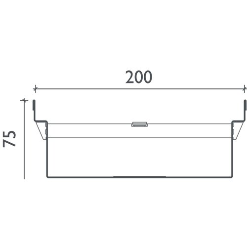 BG-Graspointner Roof and facade gutter Flex FA RB200. L=1m, h=75mm. Galvanized steel