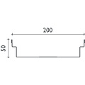 BG-Graspointner Roof and facade gutter Flex FA RB200. L=2m, h=50mm. Galvanized steel