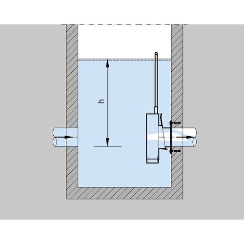 DWTN - Diederen Water Techniek Nederland Wirbelventil CEV 200 KPS. 1l/s, Schlauch 160mm. Kopf 0,66 m. Edelstahl 316L