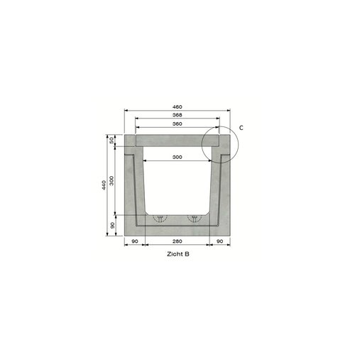 Delta Concrete grid gutter Delta-U 3030. Class A, 15KN. Inset grille. L=3m