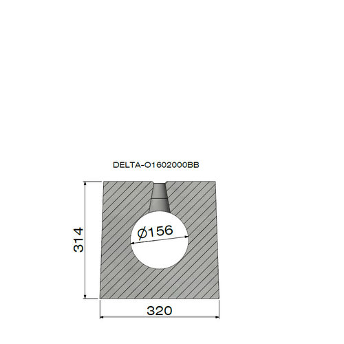 Delta Concrete concealed gutter Delta-O 160mm. Series 1. L=2m. Class E, 600KN