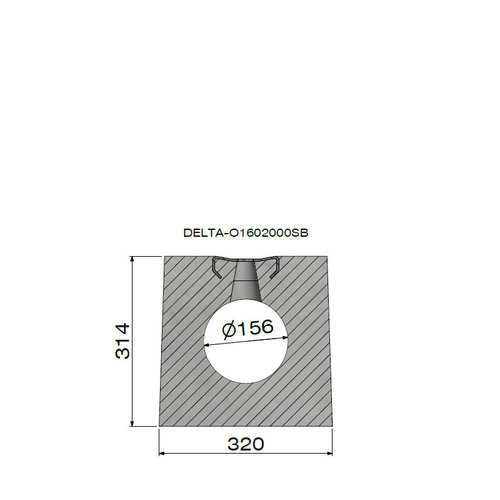 Delta Verdeckte Betonrinne Delta-O 160mm. Serie 2. L=2m. Klasse D, 400 kN