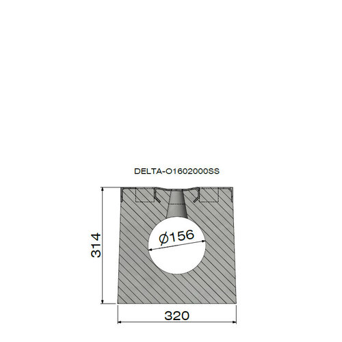 Delta Verdeckte Betonrinne Delta-O 160mm. Serie 4. L=2m. Klasse D, 400 kN