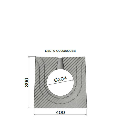 Delta Concrete concealed gutter Delta-O 200mm. L=2m. Class D, 400KN