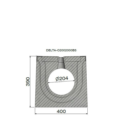 Delta Concrete concealed gutter Delta-O 200mm. L=2m. Class D, 400KN