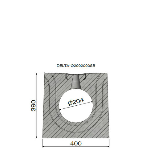 Delta Verdeckte Betonrinne Delta-O 200mm. L = 2m. Klasse F, 900 KN