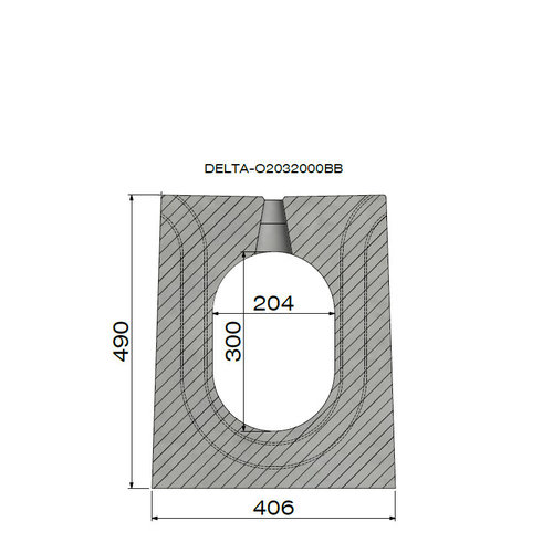 Delta Concrete concealed gutter Delta-O 200/300mm. L=2m. Class F, 900KN