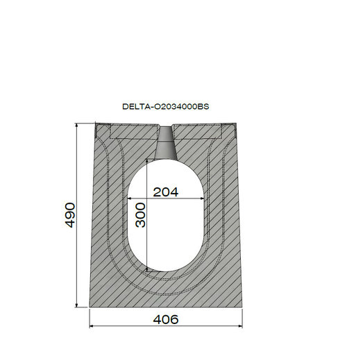 Delta Concrete concealed gutter Delta-O 200/300mm. L=2m. Class D, 400KN