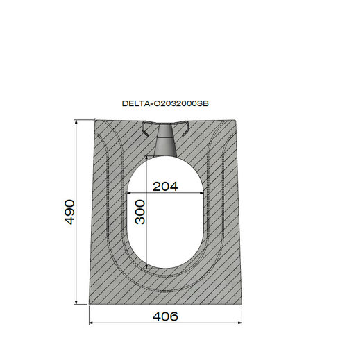 Delta Concrete concealed gutter Delta-O 200/300mm. L=2m. Class D, 400KN