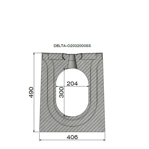 Delta Concrete concealed gutter Delta-O 200/300mm. L=2m. Class D, 400KN