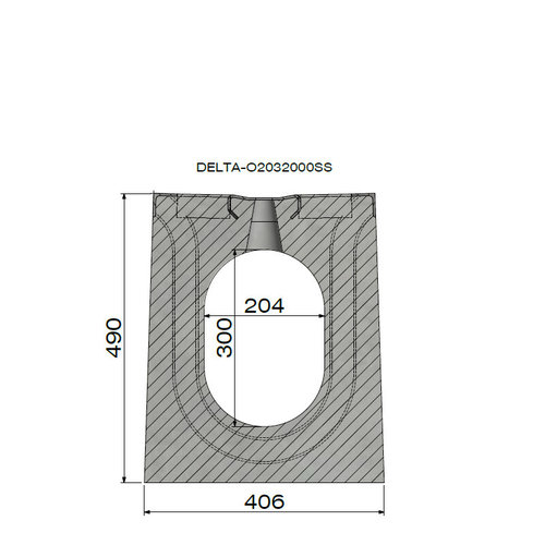 Delta Concrete concealed gutter Delta-O 200/300mm. L=2m. Class F, 900KN