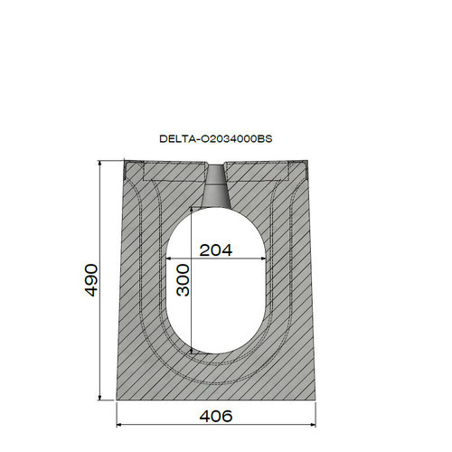 Delta Verholen goot 200/300mm. L=4m. D400. Tussenbrug beton, omranding staal
