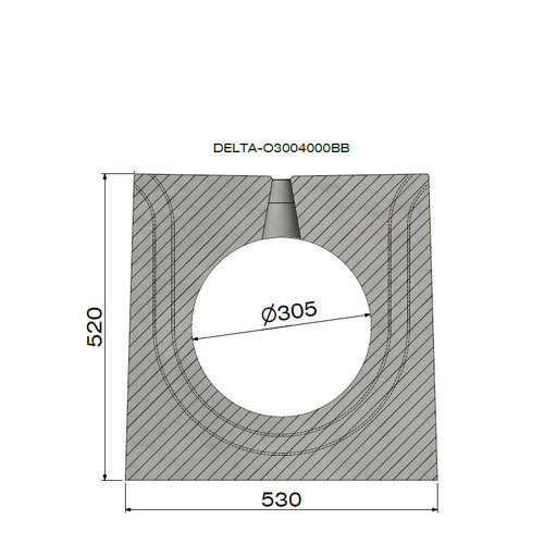 Delta Concealed gutter 300mm. L=4m. F900. Concrete intermediate bridge, concrete border