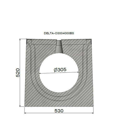 Delta Concrete concealed gutter Delta-O 300mm. L=4m. Class D, 400KN