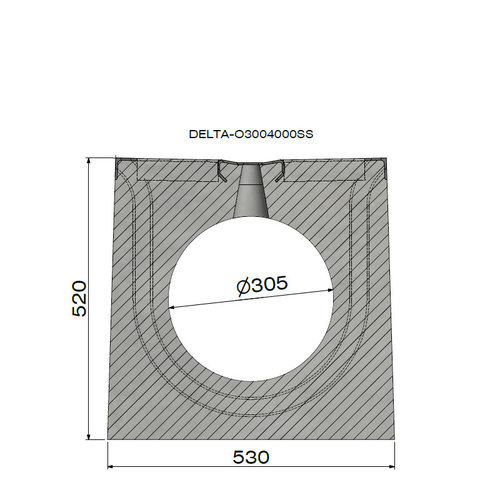 Delta Verholen goot 300mm. L=4m. D400. Tussenbrug staal, omranding staal