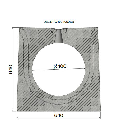 Delta Verdeckte Dachrinne aus Beton Delta-O 400 mm. L=4m. Klasse D, 400 kN