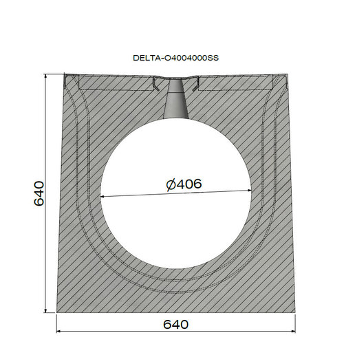 Delta Verholen goot 400mm. L=4m. D400. Tussenbrug staal, omranding staal