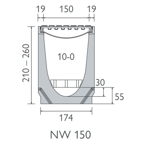 BG-Graspointner Kabelgoot 150mm breed. Connect G150/5. L=1m. E600KN