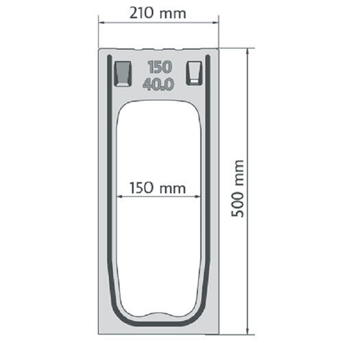 BG-Graspointner Drain gutter Filcoten ONE 150/40. L=1m. Class D, 400KN