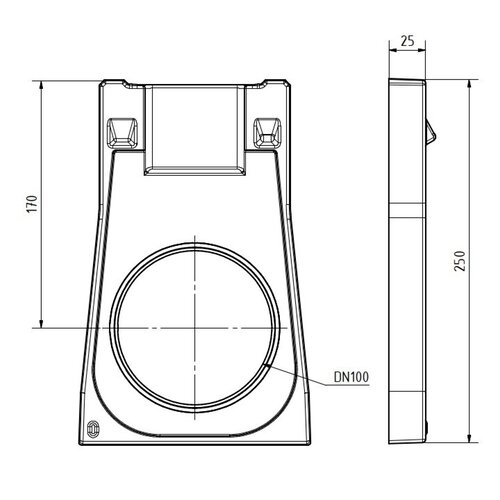 BG-Graspointner Betonnen eindplaat 100mm goot. One 100/0