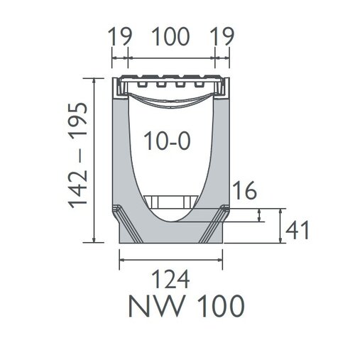 BG-Graspointner Kabelgoot 100mm breed. Connect G100/5. L=0,5m. E600KN. Voorvorming