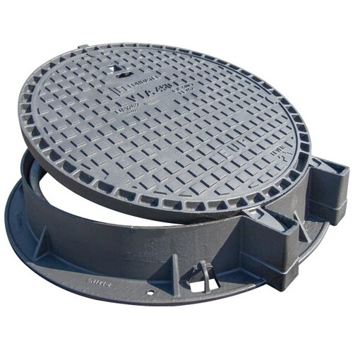 DWTN - Diederen Water Techniek Nederland Cast iron manhole cover VIA 480. Class D, 400KN, daylight size 800mm