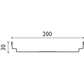 BG-Graspointner Stainless steel roof and facade gutter Flex FA RB200. L=2m. Wxh=200x30mm