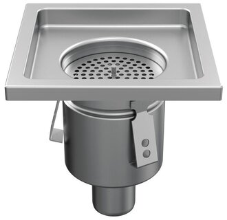 Stainless steel one-piece drain WM200 with slot (perfo) grid, stainless steel 304, class L, 15KN, bottom drain 75mm