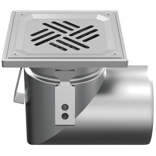 ATT Stainless steel one-piece drain WMK150. Mini. Perforated grille. L/15KN. Side discharge 50mm