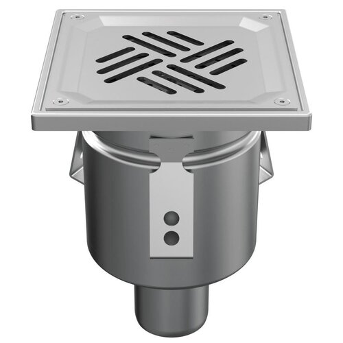 ATT Stainless steel one-piece drain WMK150. Mini. Perforated grille. L/15KN. Bottom drain 50mm