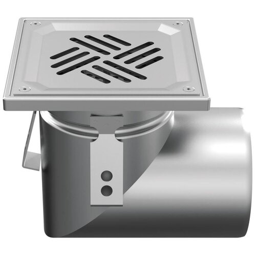 ATT Stainless steel one-piece drain WMK150. Mini. Perforated grille. L/15KN. Side discharge 75mm