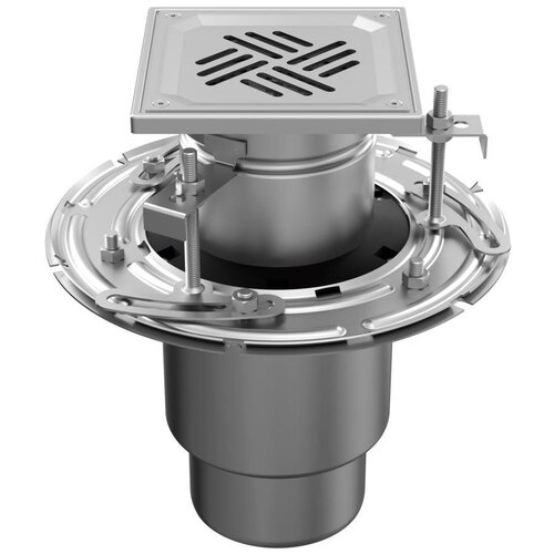 ATT Stainless steel two-part drain WMK150. Mini. Perforated grille. L/15KN. Bottom drain 110mm