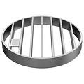 ATT Stainless steel one-piece drain D200, round. Bar grille. M/125KN. Side discharge 110mm