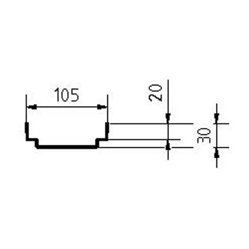 BG-Graspointner Stainless steel roof and facade gutter Flex FA RB100. L=1m. Wxh=100x30mm