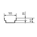 BG-Graspointner Stainless steel roof and facade gutter Flex FA RB100. L=1m. Wxh=100x40mm